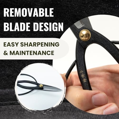 SenkichiKin Bonsai Scissors 7in (180mm) – Made in Japan Pruning Shears, Sharp...