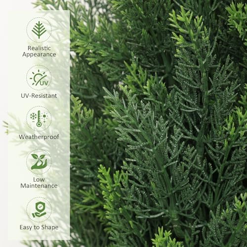 4FT Artificial Topiary Cedar Tree for Outdoor Porch UV-Resistant Fake Trees