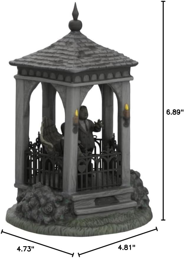 department 56 resin,the addams family village gazebo at showing dimensions