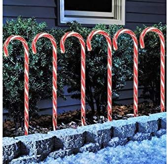 nantucket home lighted candy canes 28" high bundle, side view