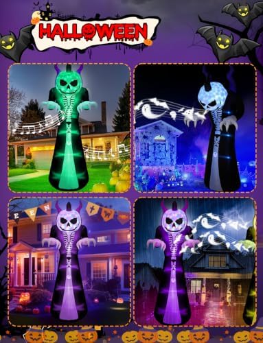 Elegear 10FT Grim Reaper Halloween Inflatable, Motion-Activated Scream