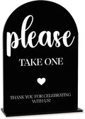 Black Please Take One Sign, Wedding Engagement Bridal Shower Baby Shower Decor for Reception Reception, Weddings Acrylic Sign