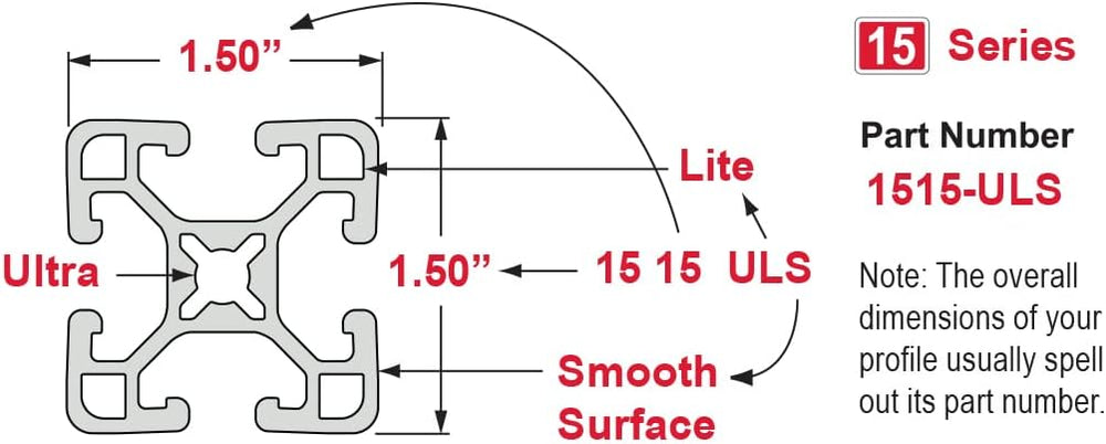 8020, 1515, 15 Series 1.5 Inch x 1.5 Inch T-Slotted Aluminum Extrusion DIY Ex...