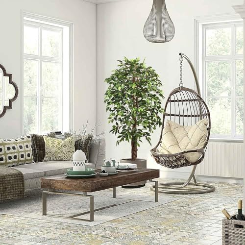 Aveyas 6ft Artificial Ficus Tree for Home Decor, 6 Feet Faux Plant Fake Silk Trees with Pot for Indoor Outdoor House Living Room Office Garden (6 ft Tall)