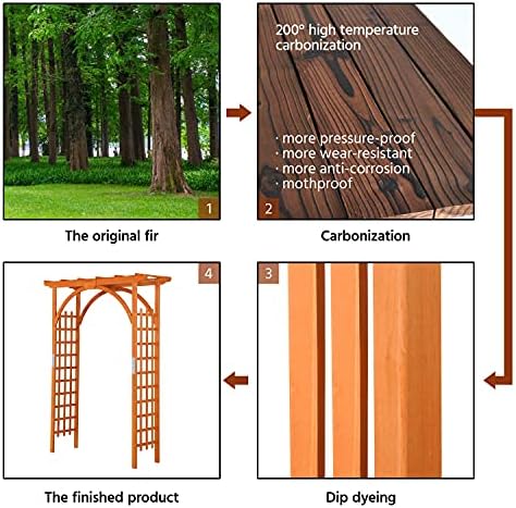 Topeakmart Wooden Arch, Wedding Arbor Trellis for Garden & Patio, 85in Tall