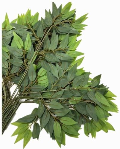 12pcs Artificial Olive Leaves Green Foliage Stems Waterproof for Outdoor Indoor Greenery Wall Floral Decoration Landscape Tree Making