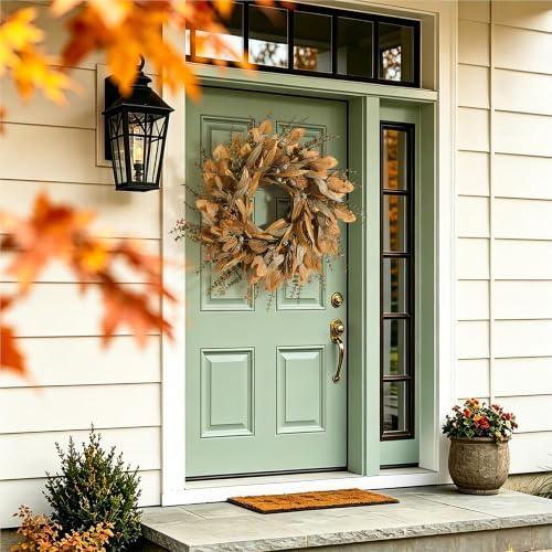 26'' Fall Wreath with Eucalyptus & Berries for Front Door Outdoor Decor