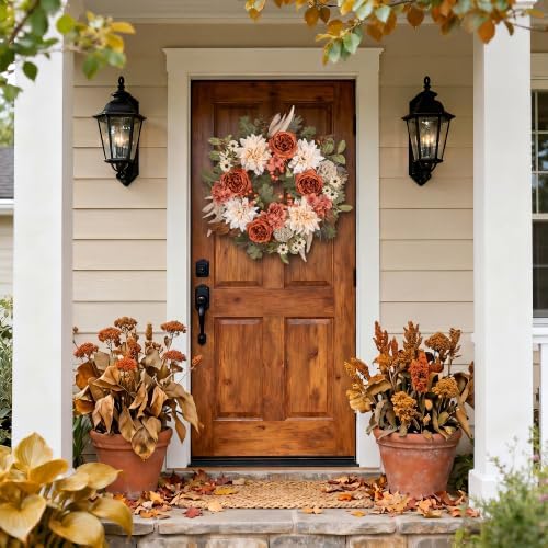 24in Fall Wreaths for Front Door Artificial Autumn Wreath