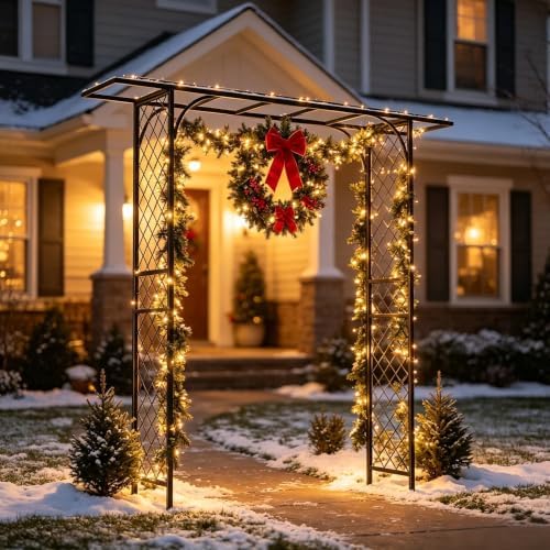 Zhongma Metal Garden Arbor, 83.5'' High x 82.7'' Wide, Outdoor Arch for Climbing Plant, Decorations Pergola