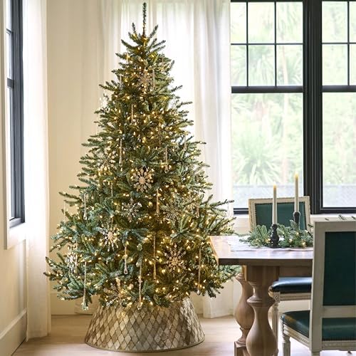 Balsam Hill 9.5ft Pre-Lit Classic Blue Spruce - Artificial Christmas Tree with 5,248+ Tips, 1600 Hand-Strung Clear LED Lights, Easy Plug System & Premium Stand for Indoor Holiday Decorating