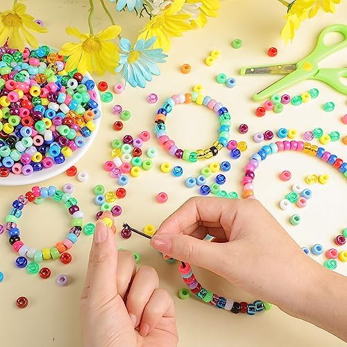 Huquary 21000 Pcs Pony Beads Bulk,Kandi Beads, 40 Colors, Round