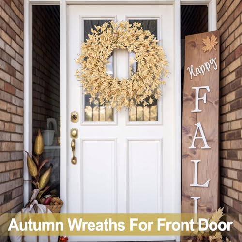 26 Inch Realistic Full Fall Wreaths for Front Door Outside Autumn Wreath