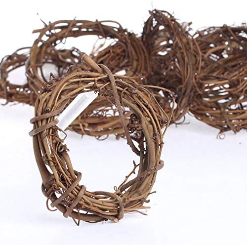 4 Inch Grapevine Twig Wreaths by Factory Direct Craft (36 Pieces) - Bulk Pack of 36 Natural Dried Vine Round Wreath Frames (4 inch Diameter)