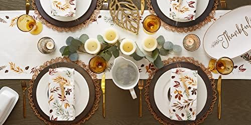 DII Thankful Autumn Collection Fall Tabletop Decoration, Reversible Table Run...