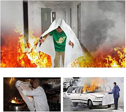 Mata Leon Emergency Fire Blankets Fire Retardant Blankets 4 Pack Fiberglass F...