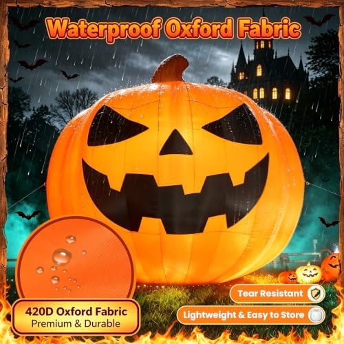 Giant 26Ft Halloween Inflatables Pumpkin Decorations with Blower, 3D Design