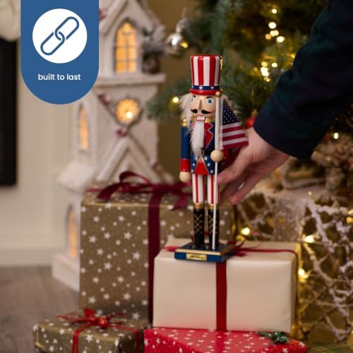 THE TWIDDLERS 250th Anniversary USA Wooden Nutcracker 12 Inch - American Flag Decorative Christmas Nutcracker Figures Uncle Sam - Christmas Ornament Holiday Decor