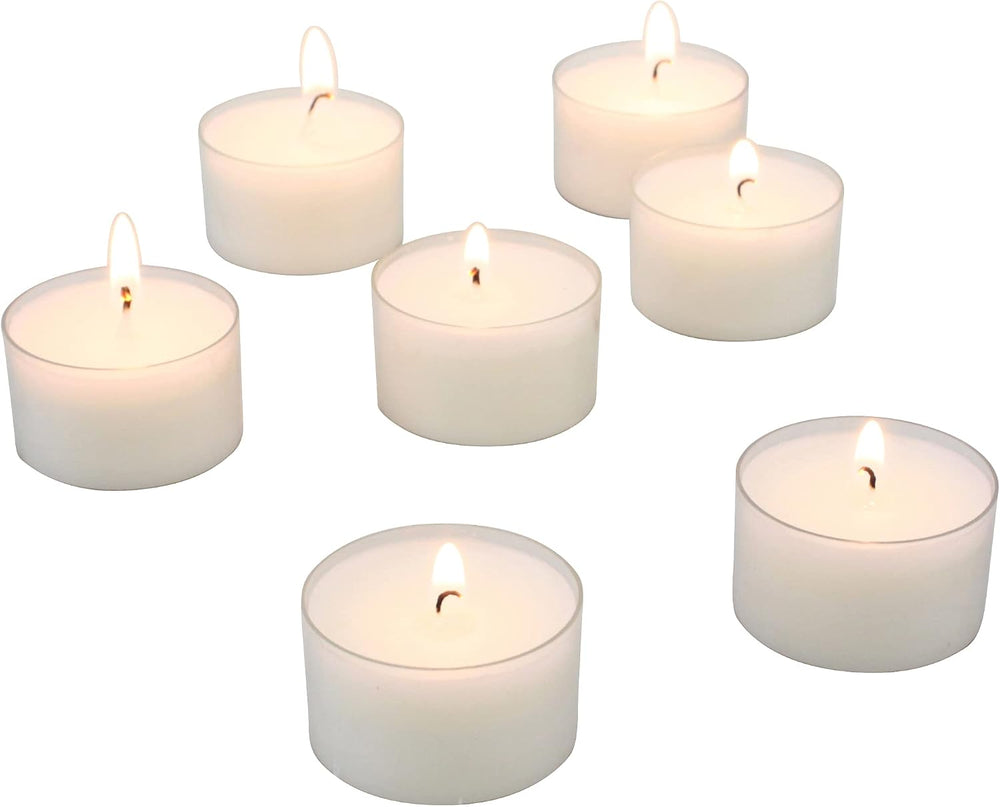 Stonebriar Bulk 96 Pack Unscented Smokeless Long Burning Clear Cup Tea Light ...