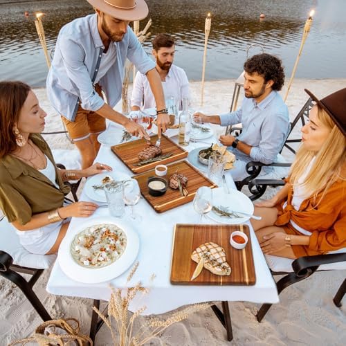 Roshtia 12 Pcs Wooden Plates Square Acacia Wood Charcuterie Board,12 Inch