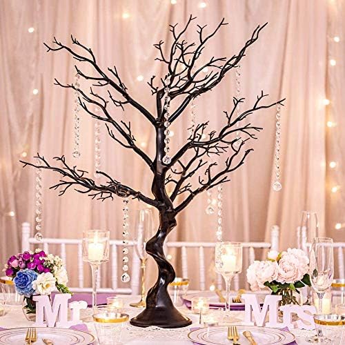 Sziqiqi Black Artificial Tree for Table Centerpiece, Faux Tree for Wedding