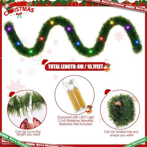 Hollowfly 60 Inch Wall Hanging Christmas Tree with Lights Xmas Wall Decor