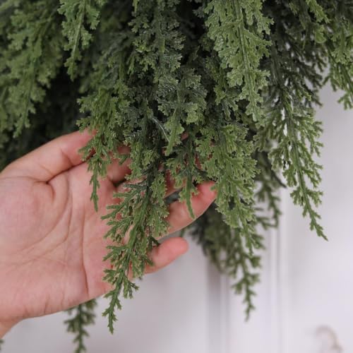 24" Lifelike Touch Artificial Cedar Wreath for Front Door Christmas Decor