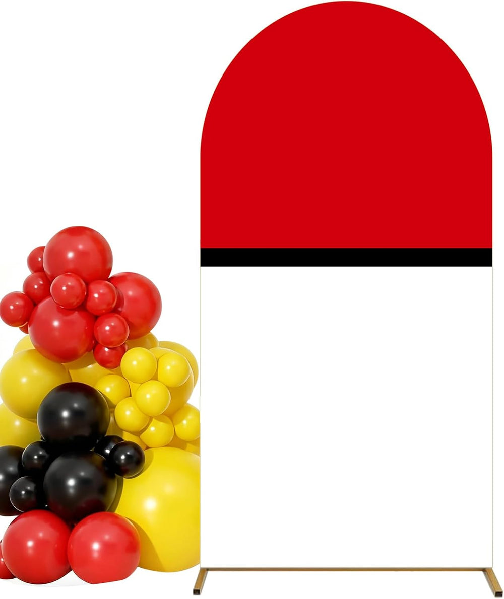 6.6 × 3.3 Ft/79 × 40 Inch Red Black and White Cartoon Arch Cover