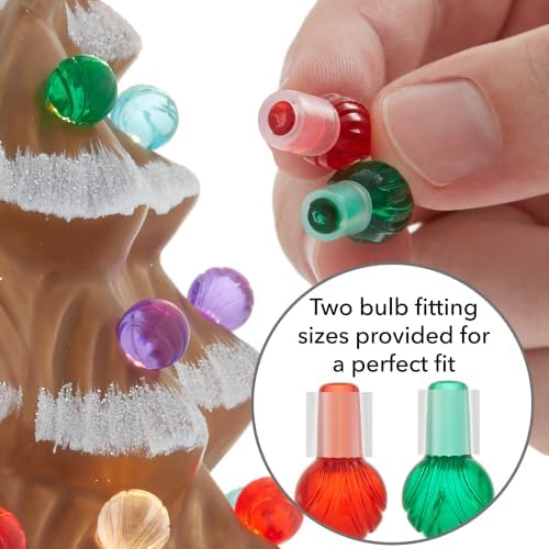 Casafield Hand Painted Ceramic Christmas Tree, Gingerbread 18-Inch Pre-Lit Tree with 186 Multi Color Lights and 2 Star Toppers