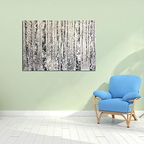 yihui arts modern birch tree canvas wall art showing dimensions