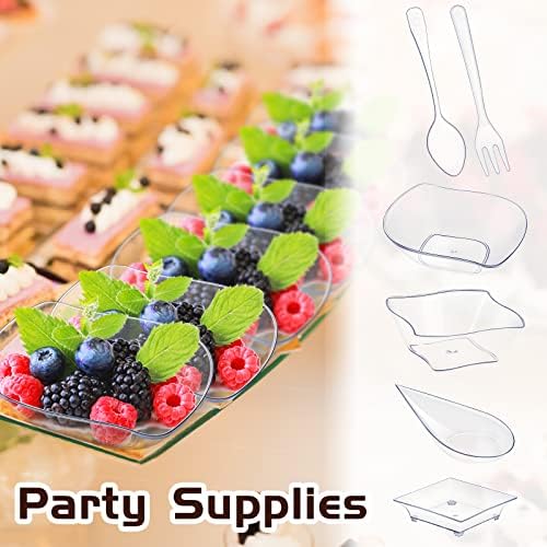 400 Pcs Mini Appetizer Plates Disposable, Classic Style, Clear