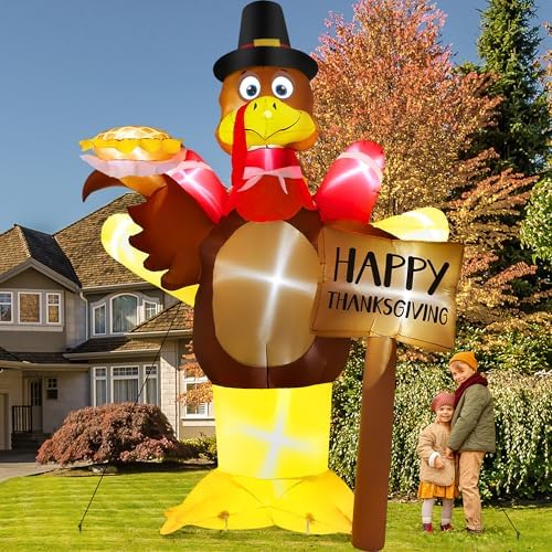 12FT Thanksgiving Inflatables, Super Huge Inflatable Turkey Outdoor Decor