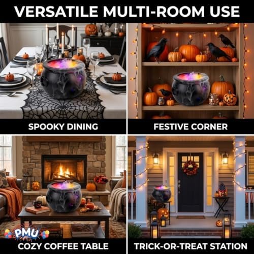 PMU 2pc Cauldron set, 10in Black Cauldron w/Mist Maker & Multicolor Fogger