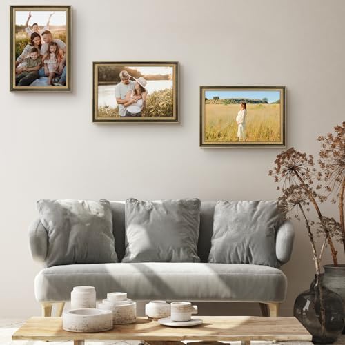 12x18 Ornate Picture Frame with Real Glass,Black Gold Poster Frame