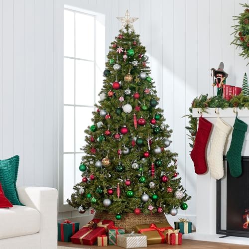 Best Choice Products Artificial Christmas Tree, 6ft Premium Unlit Realistic Spruce Holiday Décor w/Dense Branches, Easy Assembly, Metal Base