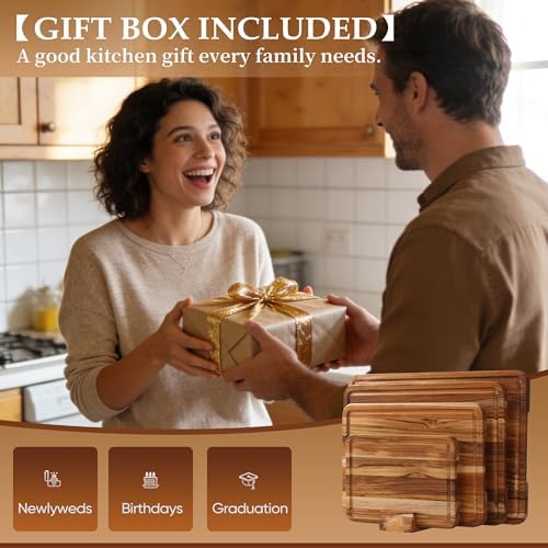 4 Pack Teak Cutting Board Wood Wooden Cutting Boards For Kitchen