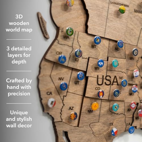 enjoy the wood 3d wooden world map wall shown in use