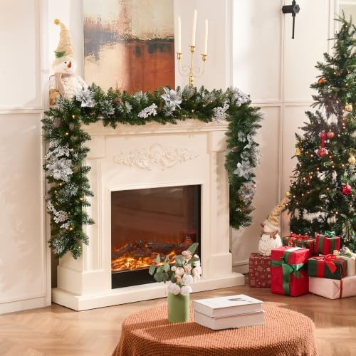 9 FT Pre-Lit Christmas Garland, Color-Changing Lights and Remote