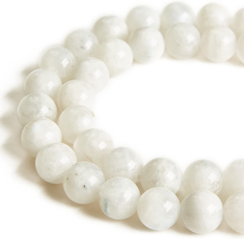 150pcs 8mm Moonstone Beads Natural Gemstone Beads Round Loose Beads for Jewel...