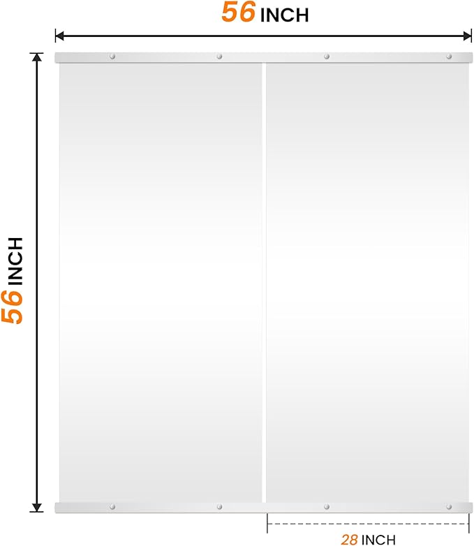 Home Gym Mirror for Wall, Mirror Full Length,56x28x2PCS,Glass Frameless Body Large Mirror for Home Gym, Workout,Bedroom, Garage(Silver)