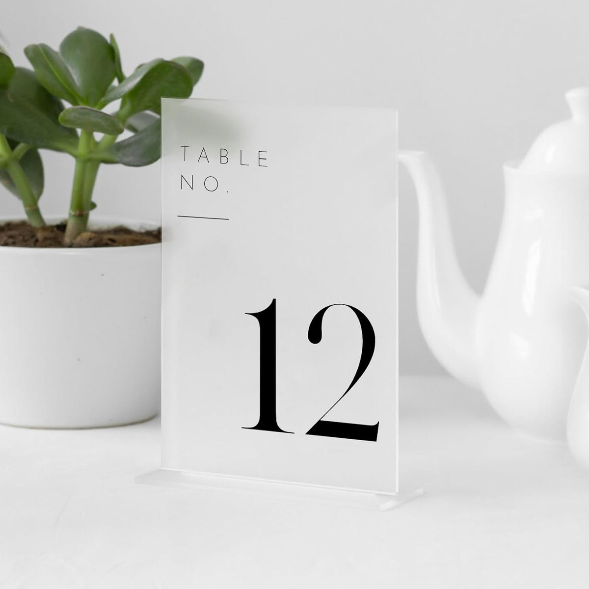 jinmury frosted wedding table numbers 1-15 with stands, close-up detail