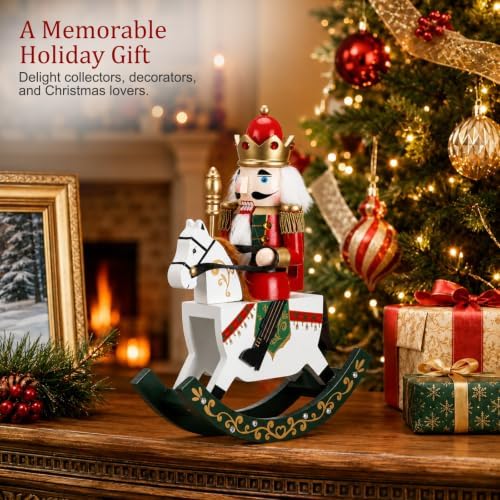 SiliFine 10in Christmas Nutcracker Wooden Nutcracker Figures, King Style