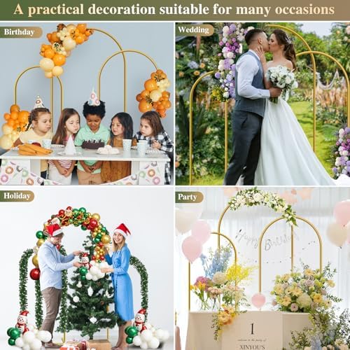 Metal Arch Backdrop Stand, Set of 3 (4/5/6ft) Wedding Arch Stand