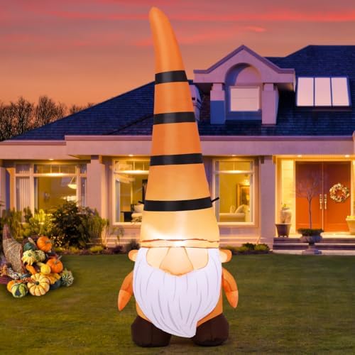 COMIN 5FT Thanksgiving Gnome Inflatables Fall Yard Decorations