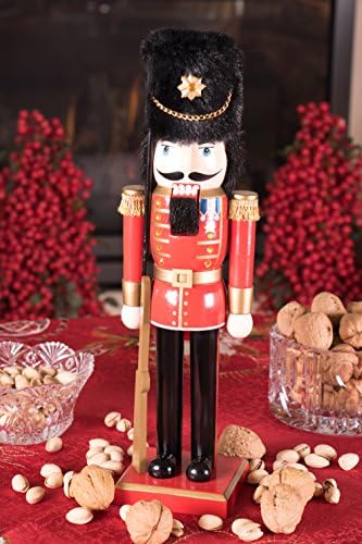 Clever Creations Red Coat 14 Inch Traditional Wooden Nutcracker, Festive Christmas Décor for Shelves and Tables
