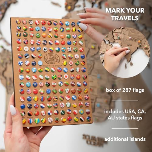 enjoy the wood 3d wooden world map wall, package contents