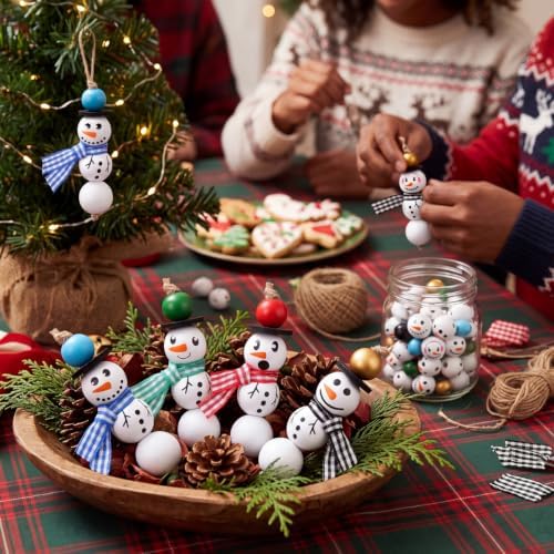 Vicenpal 450 Pcs Christmas Wooden Beads, Pure, White