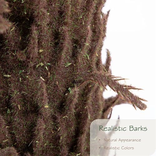 Bellacat 4ft UV Resistant Faux Sago Palm Tree with Natural & Lifelike Bark, 48in Super Full Artificial Cycad Tree with Realistic Leaves, for Home Office Patio Porch Front Door Decor.