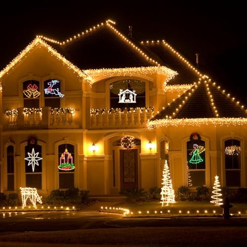 trwymz 16" christmas window silhouette lights decorations, view 9