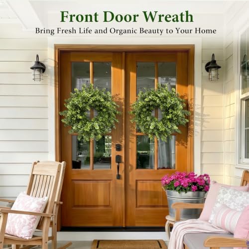26 Inch Boxwood Wreaths for Front Door,Faux Greenery Wreath