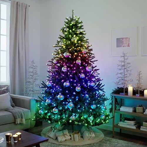 Balsam Hill 7.5 ft Pre-Lit Classic Blue Spruce - Artificial Christmas Tree with 540 Twinkly Lights, Easy Plug Technology, Premium Stand for Indoor Holiday Decorating